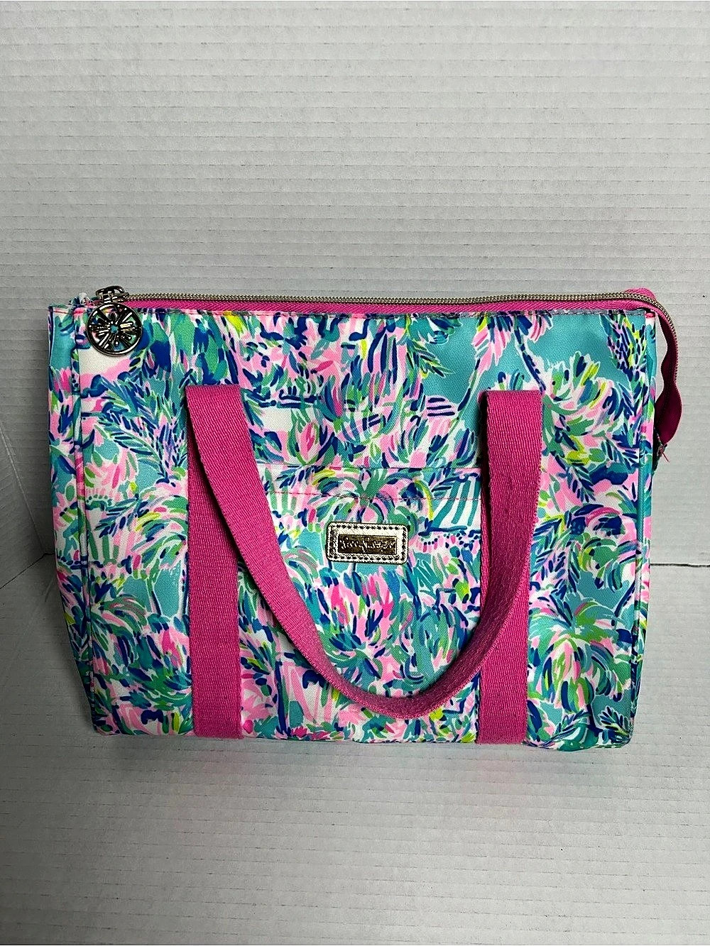 Lilly Pulitzer Insulated Lunch Bag Cooler Tote Floral Tote Blue & Pink